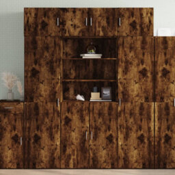 Berkfield Storage Cabinet Smoked Oak 80X42.5X225 Cm Engineered Wood - thumbnail 1