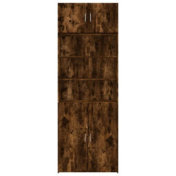 Berkfield Storage Cabinet Smoked Oak 80X42.5X225 Cm Engineered Wood - thumbnail 4