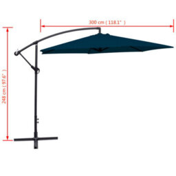 Walplus Cantilever Garden Parasol 3 M Blue - thumbnail 8