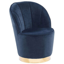 Beliani Armchair Alby Velvet Dark Blue - thumbnail 1