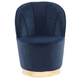 Beliani Armchair Alby Velvet Dark Blue - thumbnail 4