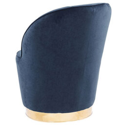 Beliani Armchair Alby Velvet Dark Blue - thumbnail 5