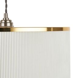 Harbour Studio Brannah White Brass Effect Pleats Cylinder Light Shade (D)40Cm - thumbnail 5