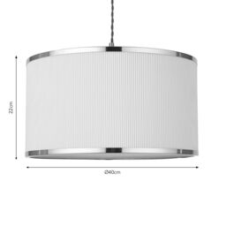 Harbour Studio Brannah White Brass Effect Pleats Cylinder Light Shade (D)40Cm - thumbnail 7