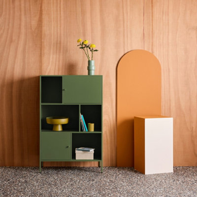 Sweeek - Industrial Metal Storage Cabinet With 6 Compartments Green 80X35X125 Cm - Oklahoma - image 1