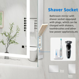 Probaty Bathrooms Bathroom 3 Colors Backlit Led Mirror 1400X800mm With Bluetooth Shaver Socket Memory Function,anti-Fog Wall Mounted Vanity Mirror - thumbnail 6