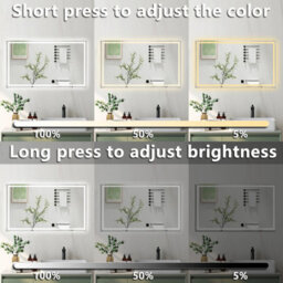 Probaty Bathrooms Bathroom 3 Colors Backlit Led Mirror 1400X800mm With Bluetooth Shaver Socket Memory Function,anti-Fog Wall Mounted Vanity Mirror - thumbnail 4