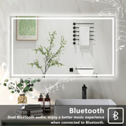 Probaty Bathrooms Bathroom 3 Colors Backlit Led Mirror 1400X800mm With Bluetooth Shaver Socket Memory Function,anti-Fog Wall Mounted Vanity Mirror - thumbnail 3