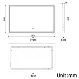 Probaty Bathrooms Bathroom 3 Colors Backlit Led Mirror 1400X800mm With Bluetooth Shaver Socket Memory Function,anti-Fog Wall Mounted Vanity Mirror - thumbnail 9