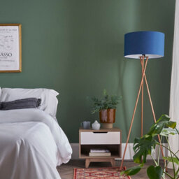 Valuelights Camden Copper Tripod Floor Lamp With Navy Drum Shade - thumbnail 5