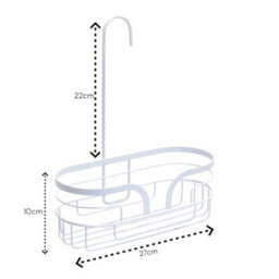 Showerdrape Dante White Freestanding Floor Caddy And Mini Shower Caddy - thumbnail 7