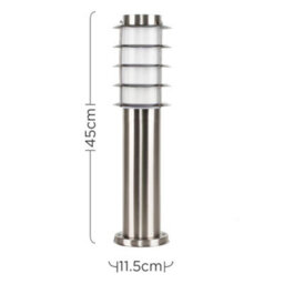 Valuelights Wharf Modern Outdoor Stainless Steel 450mm Bollard Lantern Light Post - Includes 4W Led Candle Bulb 3000K Warm White - thumbnail 7