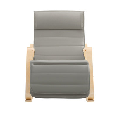 Sobuy Fst16-Dg, Rocking Chair Relax Lounge Chair With Cushion Recliner With Headrest And Adjustable Footrest, Grey - image 1