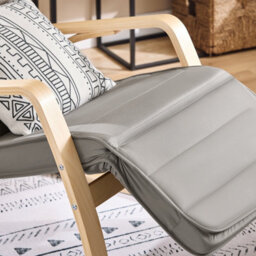 Sobuy Fst16-Dg, Rocking Chair Relax Lounge Chair With Cushion Recliner With Headrest And Adjustable Footrest, Grey - thumbnail 5