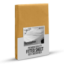 Bedlooms Double Fitted Sheet 25Cm Extra Deep - Soft Microfiber Deep Pocket Elasticated Bed Fitted Sheets Ochre, 137X190 Cm - thumbnail 1