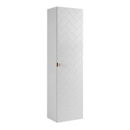 Heze Furniture Trend Herringbone Pattern Door Tall Bathroom Cabinet - White - thumbnail 3