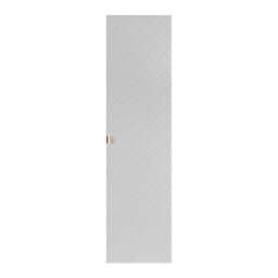Heze Furniture Trend Herringbone Pattern Door Tall Bathroom Cabinet - White - thumbnail 4