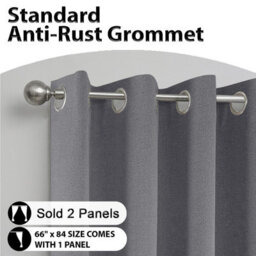 Aspire Homeware Grey Linen 100% Blackout Curtain Thermal Insulated Eyelet Curtain Pair (W)117Cm X (D)137 With Tie Back - thumbnail 2