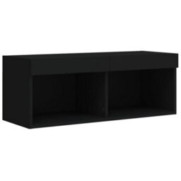 Walplus Tv Cabinet With Led Lights Black 80X30X30 Cm - thumbnail 7