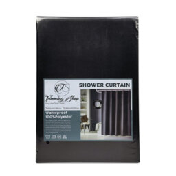 Neel Blue Black Polyester Shower Curtain, Water-Resistant Bathroom Curtain With 12 Hooks - 180X200Cm - thumbnail 9