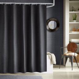 Neel Blue Black Polyester Shower Curtain, Water-Resistant Bathroom Curtain With 12 Hooks - 180X200Cm - thumbnail 8