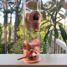 Selections Copper Style Hanging Bird Seed Feeder With 4 Feeding Ports (Set Of 4) - thumbnail 5