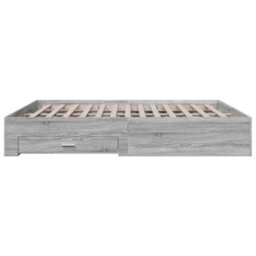 Berkfield Bed Frame With Drawers Without Mattress Grey Sonoma 200X200 Cm - thumbnail 5