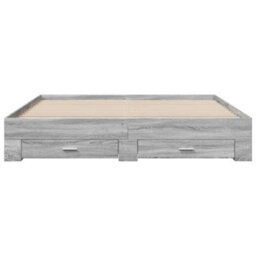 Berkfield Bed Frame With Drawers Without Mattress Grey Sonoma 200X200 Cm - thumbnail 4