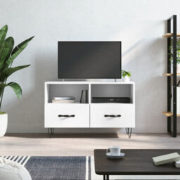 Berkfield Tv Cabinet White 80X36X50 Cm Engineered Wood - thumbnail 1