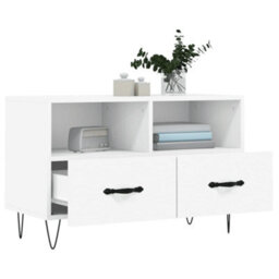 Berkfield Tv Cabinet White 80X36X50 Cm Engineered Wood - thumbnail 4