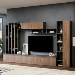 Decorotika Wien Moduler Modern Tv Unit Wall Mount Customizable Layout Black Alina - thumbnail 2