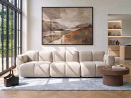 Beliani Modular Sofa 3 Seater Maksaberg Fabric Beige - thumbnail 2