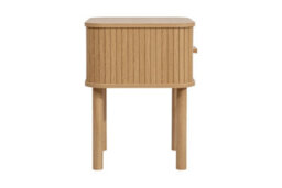 1 Oak Brown Drawer Wooden Fluted Bedside Axel Birlea - thumbnail 8