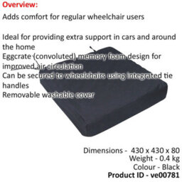 Loops Comfortable Pressure Relief Orthopaedic Cushion - 43X43X8Cm For Enhanced Support - thumbnail 2