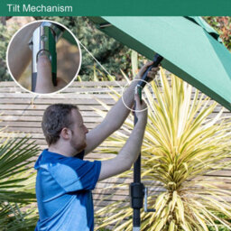 Gardenkraft 14009 2M Green Outdoor Garden Parasol - thumbnail 4