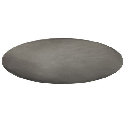 Beliani 140Cm Round Dark Grey Viscose Rug - Hand-Tufted Low Pile - image 1