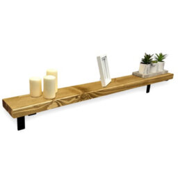Radiator Shelf Wall Mounted Solid Wood, Narrow Radiator Cover 15Cm Deep Rustic Handmade In Uk (Dark Oak, 140Cm) By Mkgt - thumbnail 1