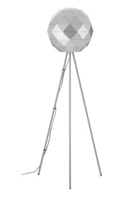 Orsina Metallic Silver Finish Floor Lamp, Gold Inner Shade With Geometric Steel Design, Tripod Standing Lamp - image 1
