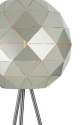 Orsina Metallic Silver Finish Floor Lamp, Gold Inner Shade With Geometric Steel Design, Tripod Standing Lamp - thumbnail 3