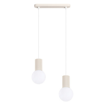 Sollux Lighting Halo Aluminum/glass Beige 2 Lights Modern Pendant Lamps - image 1