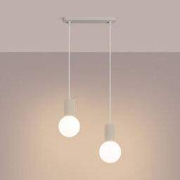 Sollux Lighting Halo Aluminum/glass Beige 2 Lights Modern Pendant Lamps - thumbnail 3