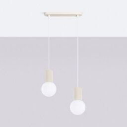 Sollux Lighting Halo Aluminum/glass Beige 2 Lights Modern Pendant Lamps - thumbnail 2
