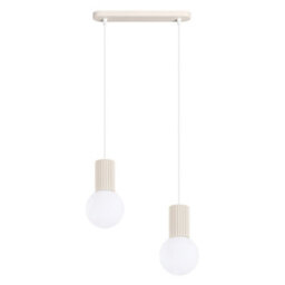 Sollux Lighting Halo Aluminum/glass Beige 2 Lights Modern Pendant Lamps