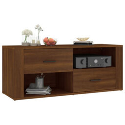 Berkfield Classic Tv Cabinet Brown Oak 100X35X40 Cm Engineered Wood - thumbnail 4