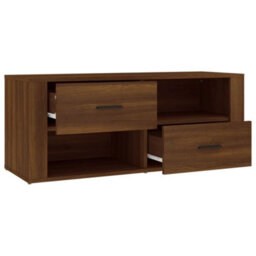 Berkfield Classic Tv Cabinet Brown Oak 100X35X40 Cm Engineered Wood - thumbnail 7