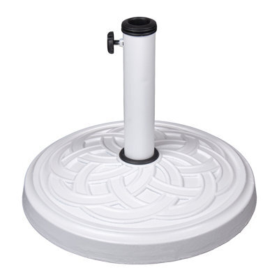 Relsy White Stone Heavy Duty 12 Kg Resin Parasol Base