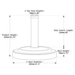 Relsy White Stone Heavy Duty 12 Kg Resin Parasol Base - thumbnail 9