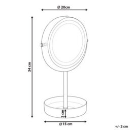 Beliani Makeup Mirror Led Savoie Black/ Gold - thumbnail 3