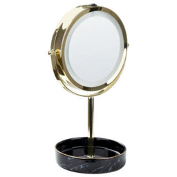 Beliani Makeup Mirror Led Savoie Black/ Gold - thumbnail 5