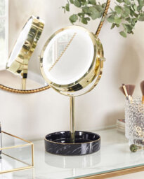Beliani Makeup Mirror Led Savoie Black/ Gold - thumbnail 2